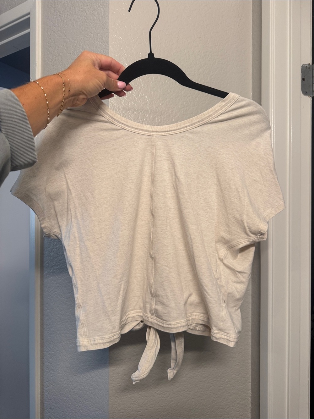 lululemon athletica heathered cream Tie Top